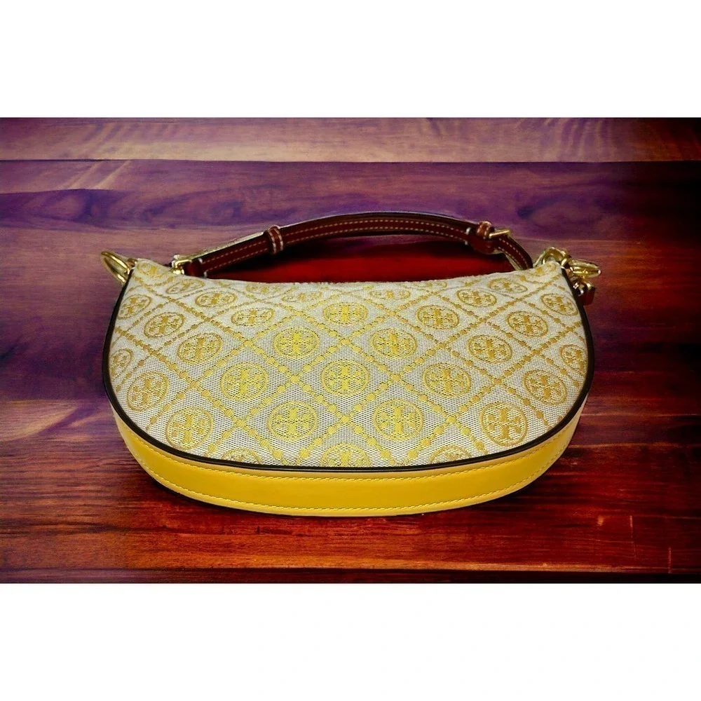 New Without Tags Tory Burch T Monogram Mini Jacquard Hobo Crossbody Bag